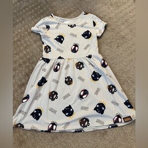 Marvel Casual White and Black Flutter Sleeve Sundress